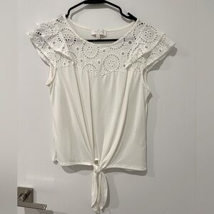 White Eyelet Lace Top